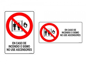 En Caso De Incendio O Sismo No Use Ascensores LetrerosYa